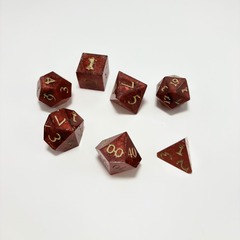 Red Color Set of 7 Dice